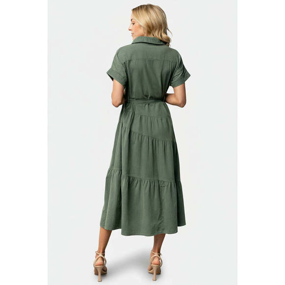 Baltic Born Logan Button Up Dress | Green Size MM - Picture 4 of 5